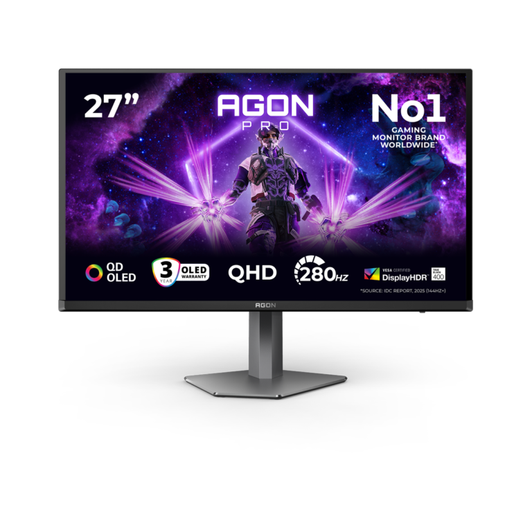 AOC Agon PRO AG276QZD2AM - Migliori Monitor Gaming Sotto 500 € 2026 QD-OLED 280 Hz