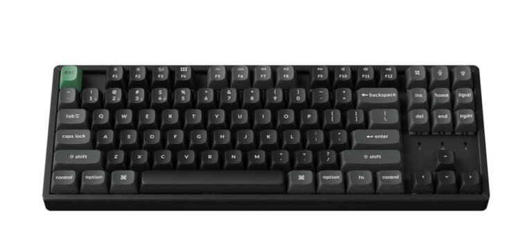 Keychron K8 Ultra 8K: tastiera meccanica wireless TKL con telaio in alluminio e tasto esc verde, vista dall'alto